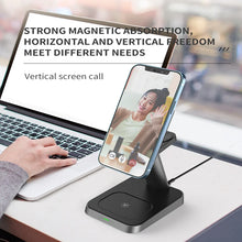 Load image into Gallery viewer, 15W 3 In 1 Magnetic Wireless Charger Fast Charge Desktop Dock For iPhone 13 12 Pro Max Mini Airpods Apple Watch 7 6 5 4 3 Stand
